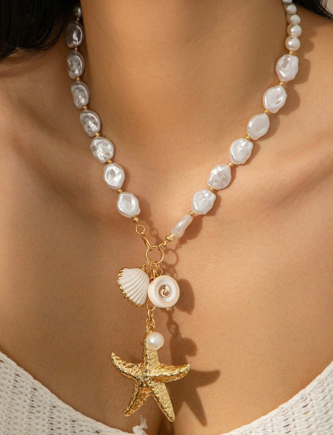 Ocean Bloom™ Starfish & Shell Necklace 🌊✨