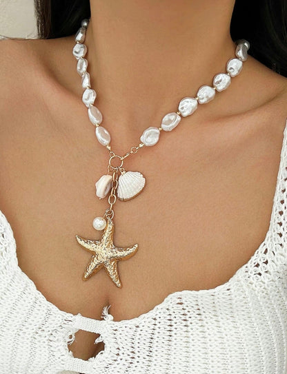 Ocean Bloom™ Starfish & Shell Necklace 🌊✨