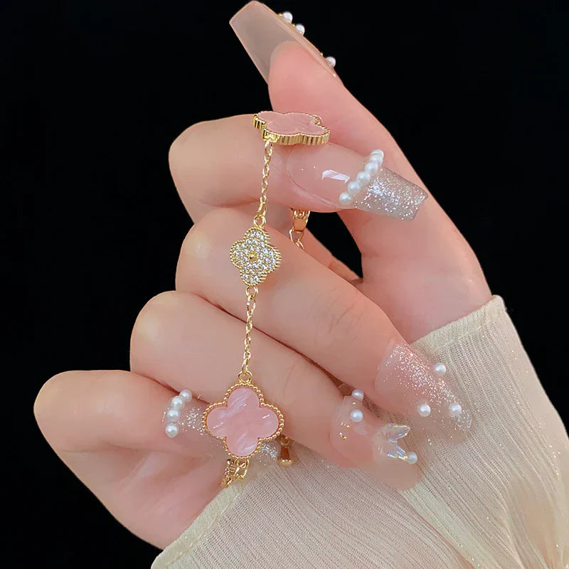 Pink Clover Diamond Bracelet