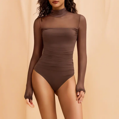 SheerSculpt™ Long Sleeve Mesh Bodysuit