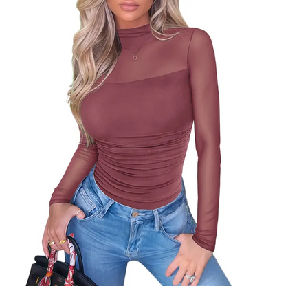 SheerSculpt™ Long Sleeve Mesh Bodysuit