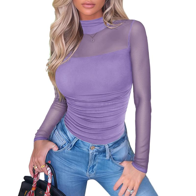SheerSculpt™ Long Sleeve Mesh Bodysuit