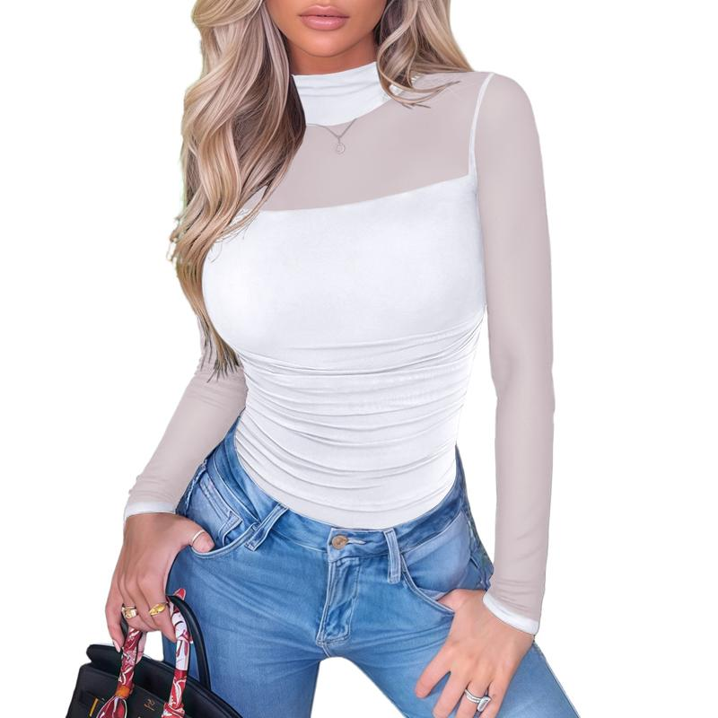 SheerSculpt™ Long Sleeve Mesh Bodysuit